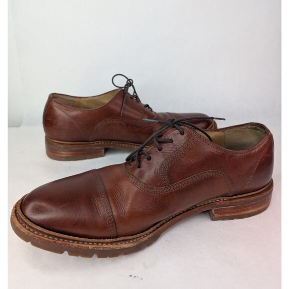 Frye Bal Oxford Lug Sole Cognac Brown Leather Lace Up Size 11D main image 6